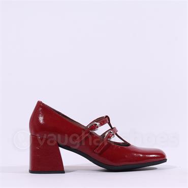 Wonders Aura 2 Strap Blockheel Mary Jane - Red Patent
